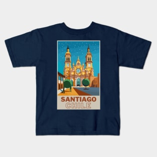 A Vintage Travel Art of Santiago - Chile Kids T-Shirt